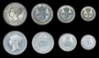 Victoria (1837-1901), 1879, 1880 (ESC 3533, 3535 [2493-4]; S 3916) [8]. Very fine or better; in dated cases 	£150-200