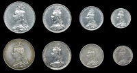 Victoria (1837-1901), 1888, 1889 (Threepence possibly currency) (ESC 3545, 3547 [2502, 2504]; S 3932) [8]. Cleaned,...