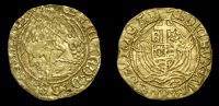 Richard III (1483-1485), Half-Angel, type 2b, mm. boar’s head no. 2, no French title, rev. o crvx ave..., 2.53g/9h...