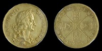 Charles II (1660-1685), Five Guineas, 1668, first bust, elephant below, edge vicesimo (MCE 2; S 3329). Minimal...