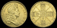 William III (1694-1702), Five Guineas, 1699, edge vndecimo (MCE 169; S 3454). Reverse edge bruise, otherwise almost...