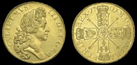 William III (1694-1702), Five Guineas, 1701, second bust, edge decimo tertio (MCE 172; S 3456). Possibly lightly...