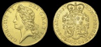 George II (1727-1760), Five Guineas, 1729, edge tertio (MCE 278; S 3663). Edge lettering slightly off-centre,...