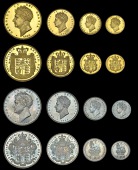 George IV (1820-1830), Proof coins, 1826, comprising gold Five and Two Pounds, Sovereign and Half-Sovereign; silver...