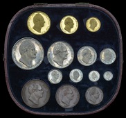 William IV (1830-1837), Proof set, 1831, comprising gold Two Pounds, Sovereign and Half-Sovereign, silver Crown,...