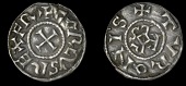 France: Carolingians, Charlemagne (768-814), Denier, class 3, Tours, carlvs rex fr, cross, rev. tvronis, monogram,...