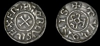 France: Carolingians, Charlemagne (768-814), Denier, class 3, Tours, carlvs rex fr, cross, rev. tvronis, monogram,...