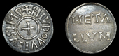France: Carolingians, Louis the Pious (814-40), Denier, class 2, Melle, h lvdovvicvs imp, cross, rev. meta llvm in...