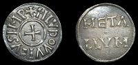 France: Carolingians, Louis the Pious (814-40), Denier, class 2, Melle, h lvdovvicvs imp, cross, rev. meta llvm in...
