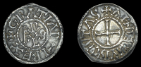 France: Carolingians, Charles the Bald (840-77), Denier, class 2, Angers, rev. andegavis civtas, 1.41g/5h (MEC 851...
