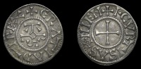 France: Carolingians, Charles the Bald, Denier, class 2, Courcessin, rev. hcvrtisasonien, 1.58g/8h (MEC 860ff). Very...