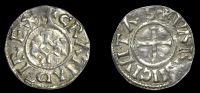 France: Carolingians, Charles the Bald, Denier, class 2, Paris, rev. parisii civitas, 1.48g/2h (MEC 885 var.). About...