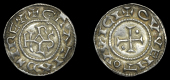 France: Carolingians, Charles the Bald, Denier, class 2, Quentovic, rev. qvventovvici, pellets in second and third...