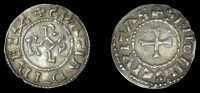 France: Carolingians, Charles the Bald, Denier, class 2, Sens, rev. senones civitas, 1.75g/2h (MEC 900). Very fine...