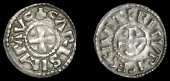 France: Carolingians, Charles the Bald, Denier, Bourges, carls imp avc (inverted a for v), cross, rev. bitvrices...
