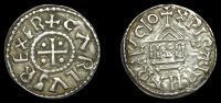 France: Carolingians, Charles the Bald, Denier, uncertain mint, carlvs rex fr, cross with pellets in angles, rev....