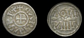 France: Carolingians, Charles the Bald, Obole, Aquitaine, carlvs rex, cross, rev. aqvi tahia in two lines, 0.67g/6h...