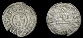 France: Carolingians, Charles the Bald, Obole, uncertain mint, carlvs rex fr, cross with pellets in angles, rev....