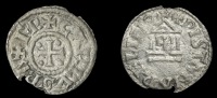 France: Carolingians, Charles the Bald, Obole, uncertain mint, carlvs rex fr, cross with pellets in angles, rev....