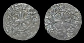 France: Carolingians, Lothaire (954-86), Denier, Bourges, loterivs rx, cross, rev. bitvrices civit, monogram,...