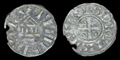 France: Royal, Philip I, Denier, Sens, third type, obverse legend retrograde, 1.11g/1h (Dup. 74 var.). Edge chipped,...
