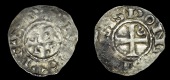 France: Royal, Louis VI, Denier, Pontoise, second type, rev. cross with w in one quarter, 0.99g/9h (Dup. 127 var.)....