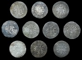 France: Royal, Philip IV, Gros tournois a l’O rond (10), various minor varieties, including three with ornamented...