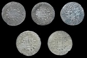 France: Royal, Philip V (1316-22), Gros tournois (5), mm. crescent on rev. only, hammer (2), quatrefoil on rev....