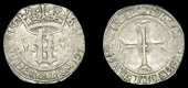 France: Royal, Charles VII, Petit blanc au K, second issue, Troyes, mm. rosette, 1.71g/6h (Dup. 475A). Minor...