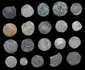 France: Feudal, Miscellaneous French Feudal coins (20), various types [20]. Varied state, one a large fragment;...