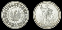 BASEL, 5 Franken, 1879 (Richter 92a; D-T 57; KM. X S14). Minor bagmarks, otherwise virtually as struck with mint...