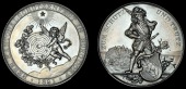 BERN, Kantonalschützenfest, Burgdorf, 1891, a silver medal by F. Homberg, Cupid holding target balanced against an...