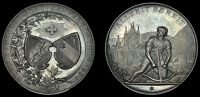 BERN, Kantonalschützenfest, Thun, 1894, a silver medal by F. Homberg, conjoined arms, rev. soldier preparing...
