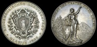 GLARUS, Eidgenössisches Schützenfest, 1892, a silver medal by H. Huguenin, arms, rev. robed female standing on...