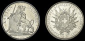 SCHWYZ, 5 Franken, 1867 (Richter 1070a; D-T 52; KM. X S9). Minor scuffing and bright from past cleaning, otherwise...