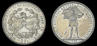 ZUG, 5 Franken, 1869 (Richter 1671a; D-T 53; KM. X S10). Minor scuffing and bright from past cleaning, otherwise...