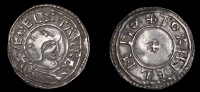 Æthelstan (924-939), Penny, Crowned Bust type, no mint name, Torhthelm, bust right, ædelstan rex, rev. small...