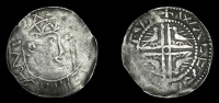 Stephen (1135-1154), Penny, East Midlands variant, Tutbury, Walchelin, crude crowned bust right holding sceptre, [...