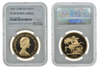 Elizabeth II (1952-    ), Proof Five Pounds, 1982 (S 4201). Brilliant mint state [slabbed NGC PF 69 Ultra Cameo]...
