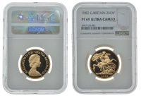 Elizabeth II (1952-    ), Proof Two Pounds, 1982 (S 4203). Brilliant mint state [slabbed NGC PF 69 Ultra Cameo]...
