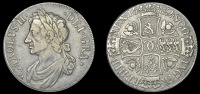 Charles II (1649-1685), Second coinage, Dollar, 1682, pellet stops both sides, 8 of date formed of linked annulets,...