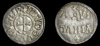France: Carolingians, Louis the Pious (814-40), Denier, class 2, Aquitaine, h lvdovvicvs imp, cross, rev. aqvit ania...