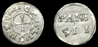 France: Carolingians, Charles the Bald (840-77), Denier, Paris, carlvs rex, cross, rev. pari sii in two lines,...