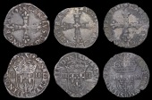 France: Royal, Charles X, Cardinal de Bourbon, Quart d’Écu (2), 1591t, Nantes, 1591b, Rouen (Dup. 1177); Quart...