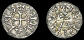 France: Feudal, Burgundy, Conrad I (937-43), Denier, Lyon, conradvs, cross, rev. lvgdvnvs, cross on triangle,...