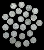 POLAND, Sigismund III, Groschen (25), 1622 (7), 1623 (7), 1624 (7), 1625 (4) [25]. Some with verdigris spots,...