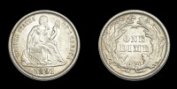 USA, Dime, 1891. Some light obverse scratches, otherwise good extremely fine	£50-70