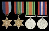 Four: Private L. A. T. Rimell, killed in action during the fall of Hong Kong, 24 December 1941

1939-45 Star;...