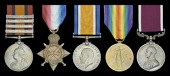 Five: Sergeant H. Beswetherick, Essex Regiment

Queen’s South Africa 1899-1902, 4 clasps, Orange Free State,...