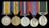 Five: Drum Major J. H. Bridge, Essex Regiment

British War and Victory Medals, with M.I.D. oak leaves (3063 A.W.O....